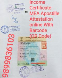 Income Certificate MEA Attestation