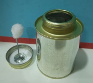 Cylindrical Silver Tin Can For Solvent Cement