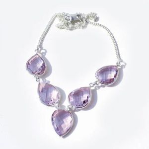 Pink Amethyst Gemstone Necklace