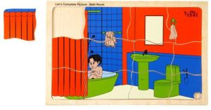 LET'S COMPLETE PICTURE - BATH ROOM Educational puzzle Toys