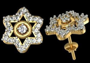 Star Design Diamond Earring