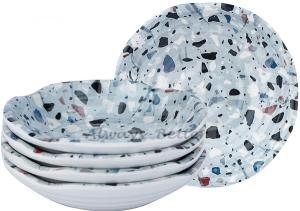 Melamine Chat Plate Waves 6"