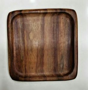 Square Wooden Plate