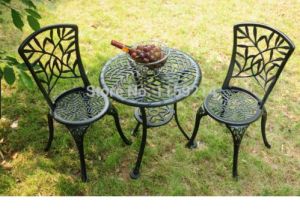 Black Outdoor Metal Chair and Table