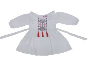 White Embroidery Kids Top