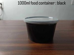 1000 ml Black Reusable Plastic Food Container