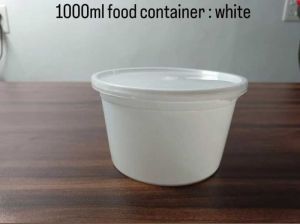 1000 ml White Reusable Plastic Food Container
