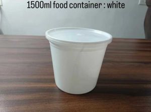 1500 ml White Reusable Plastic Food Container