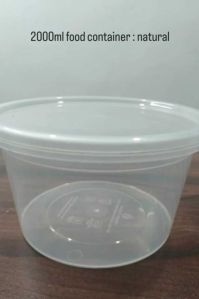 2000 ml Transparent Reusable Plastic Food Container