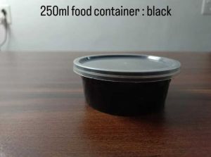 250 ml Black Reusable Plastic Food Container
