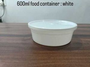 600 ml White Reusable Plastic Food Container