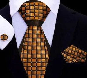 Satin Silk Printed Honeycomb Tie