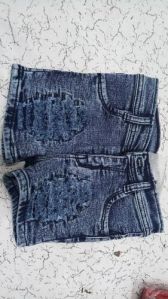 Girls Ripped Denim Short