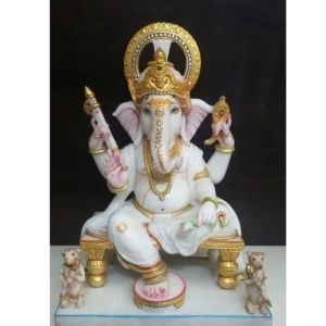 18 Inch Marble Ganesh Statue