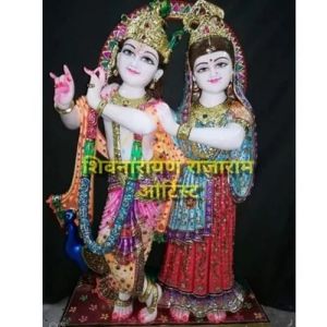 4 Feet Marble Radha Krishna Statue