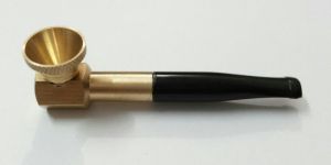 3 inch gold metal smoking pipe