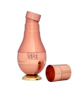 Copper Steel Hammered Matka Glass