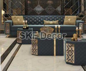 Luxury Sofa Set with Brass Finish