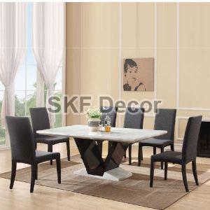 White Marble Top Dining Table Set
