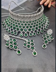 American Diamond Choker Necklace Set