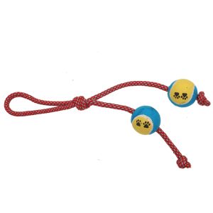 2 Ball Handle Dog Rope Toy