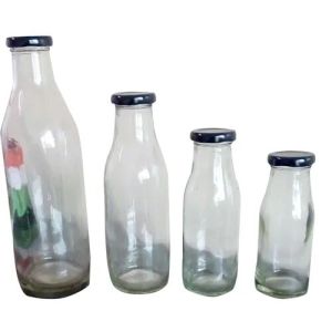 Empty Milk Glass Bottles
