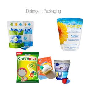 Detergent packaging pouches