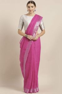 Pink Munga Silk Saree