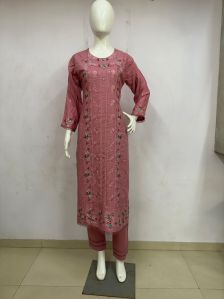 Red Embroidered Pakistani Lawn Suit