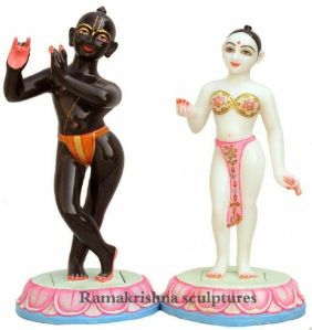 exquisite Radha Krishna marble idols
