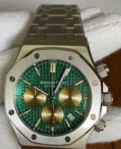 Audemars Piguet Royal Oak Chronograph 45mm Silver Green Dial Mens Watch