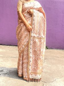 ready to wear pure assam handloom tussar mulberry silk silkmarked saree