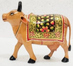 Wooden Cow Statue
