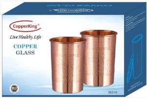 CopperKing Embossed Design Copper Glass Tumbler Set 350ml