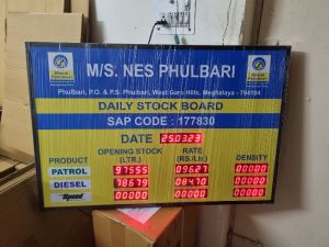 BPCL Petrol Pump stock Display Board
