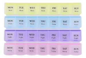 28 Days 4 Weeks Pill Medicine Box Organizer(Multicolor)