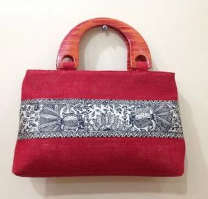 Handpainted cotton silk handbag