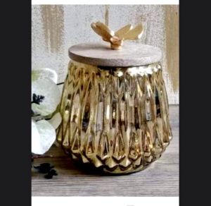 glass lining jar with wooden cap