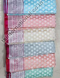 Banarasi Silk One Side Border Weaved Brocade Fabric