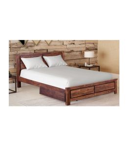 Solid Wood Bed with Storage