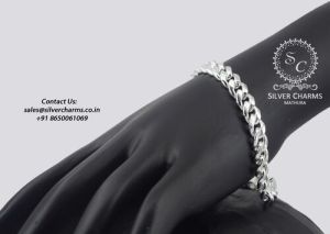 Curb Silver Chain Bracelets