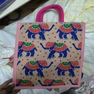 Printied Jute Lunch Bag