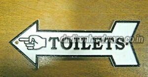 Cast Iron Home Decor Arrow Type Toilet Sign Plate