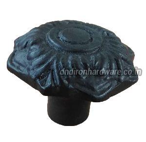 Cast Iron Matte Black Flower Shaped Cabinet Knobs