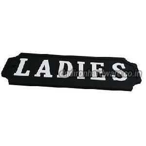 Cast Iron Matte Black Ladies Room Plate