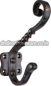 Decorative black cast iron coat hook