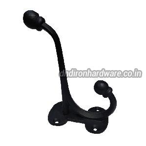 Lacquered Large cast Iron Harness Double Coat Hook