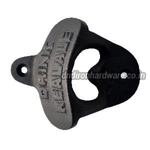 Matte black cast iron bottle opener