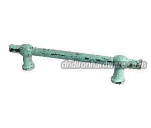 Sky blue cast iron door handles