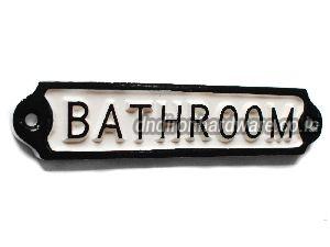 Vintage style bathroom door sign